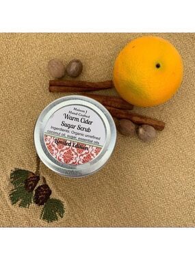 Hand Crafted Warm Cider Sugar Scrub All Natural 8 oz